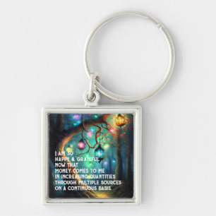 Porte-clés Law of Attraction Money Manifestation Quote Wealth