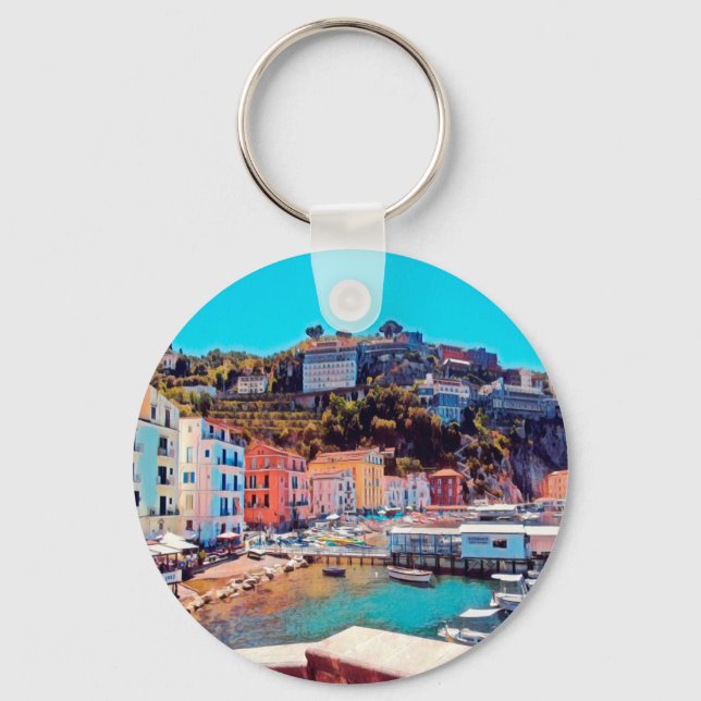 Porte-clés ldp SORRENTO - panorama - plage - (Recto)