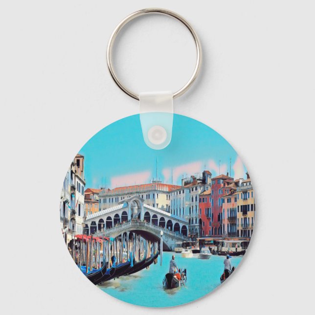 Porte-clés ldp VENICE - gondolas - rialto - (Recto)