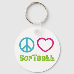 Porte-clés Le base-ball d'amour de paix