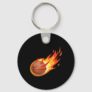 Porte-clés Le Basket-Ball Feu Est Feu Et Fait Des Jeux