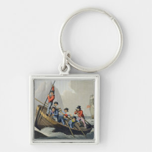 Porte-clés Le bateau d'un bateau attaquant une baleine,
