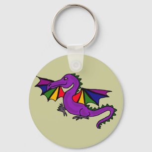 Porte-clés Le BJ porte - clé de dragon d'arc-en-ciel