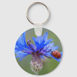 Porte-clés Le bleu fleurit vigne d'art de destin d'amour de p