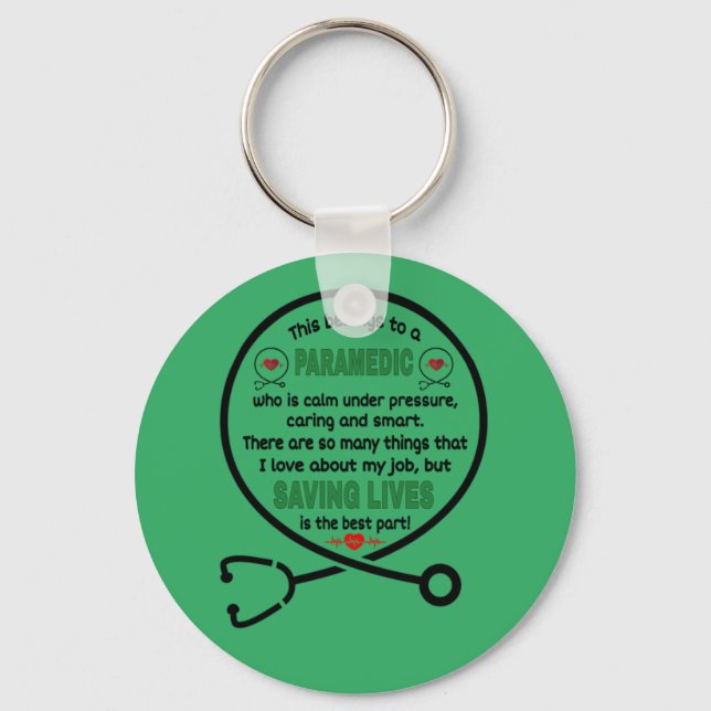 Porte-clés Le cadeau de Paramedic. Cela Appartient À Un Param (Recto)