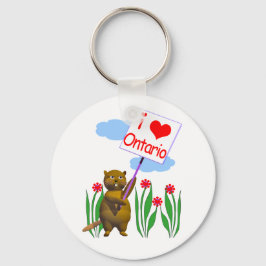 Porte-clés Le castor canadien aime l'Ontario