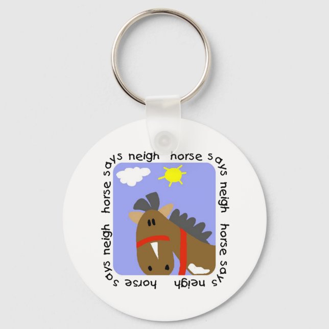 Porte-clés Le cheval indique des T-shirts et des cadeaux d'he (Recto)