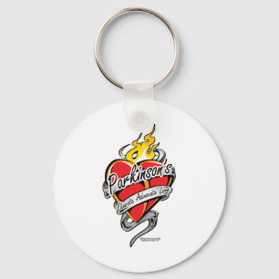 Porte-clés Le coeur de tatouage de Parkinson