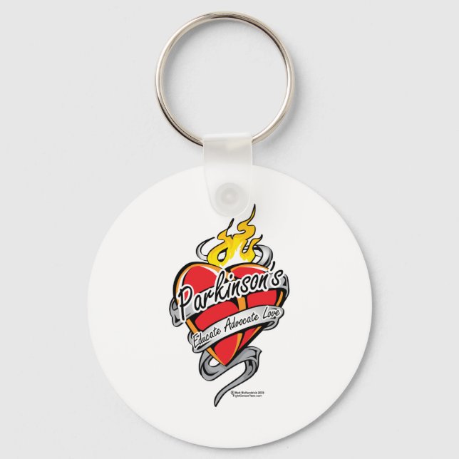 Porte-clés Le coeur de tatouage de Parkinson (Recto)