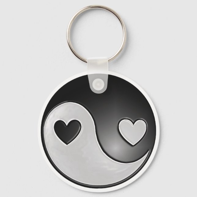 Porte-clés le coeur du yin yang (Recto)
