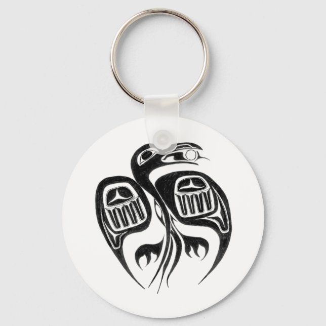 Porte-clés le corbeau vole le soleil (Recto)