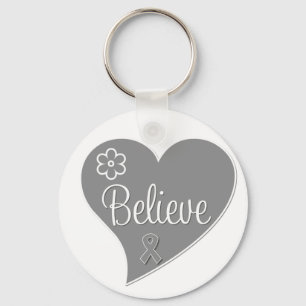 Porte-clés Le diabète croit Grey Heart