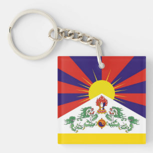 Porte-clés Le drapeau du Tibet et des lions de neige - L'Hima