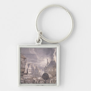 Porte-clés Le feu à vieux hôtel de ville à Amsterdam