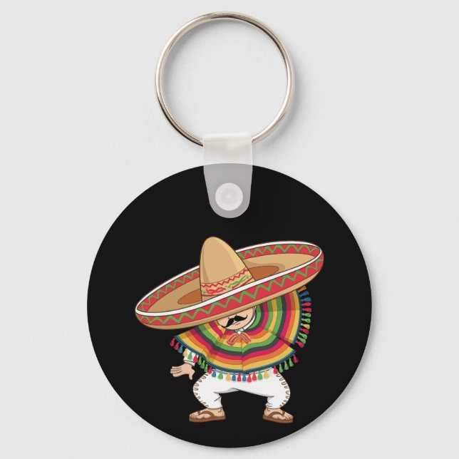Porte-clés Le garçon mexicain Dabbing Poncho Cinco de Mayo (Recto)