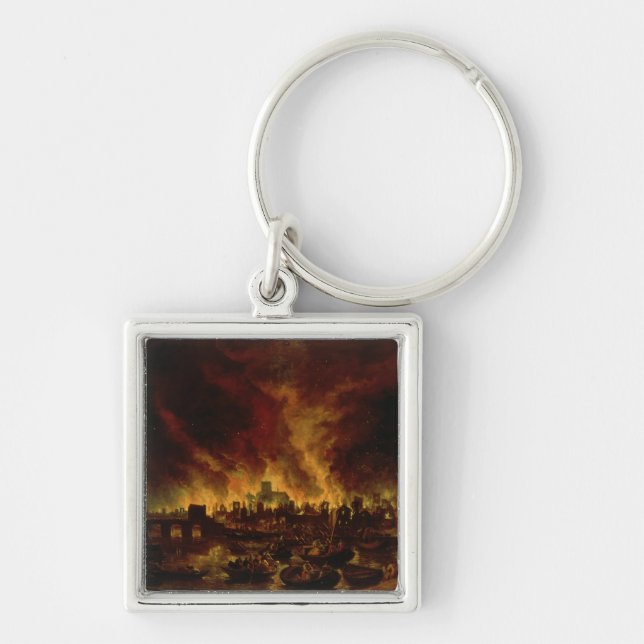 Porte-clés Le grand feu de Londres en 1666 (Devant)