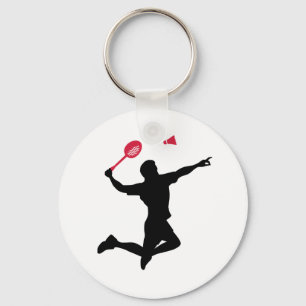 Porte-clés Le joueur de badminton sautent