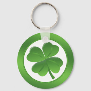 Porte-clés Le jour de St Patrick, shamrock de quatre feuilles