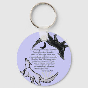 Porte-clés Le loup qui nourrit