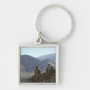 Porte-clés le matériel de transmissions de course de soldats