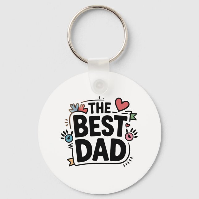Porte-clés Le meilleur design de texte papa (Recto)