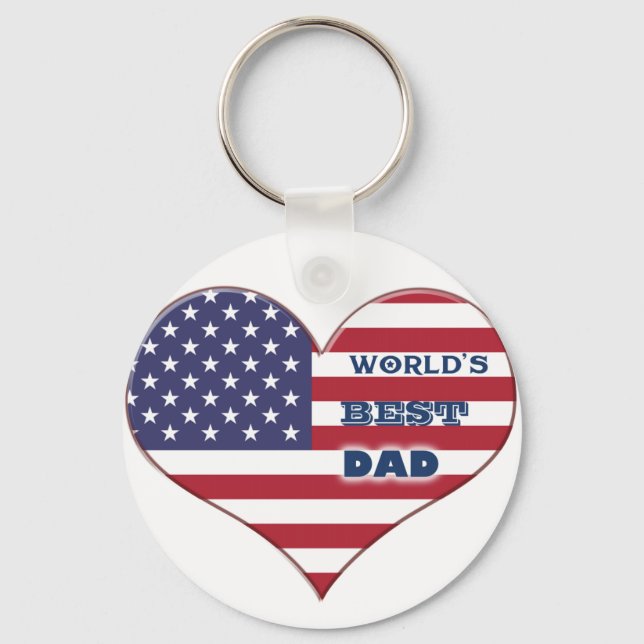 Porte-clés Le meilleur papa américain du monde (Recto)