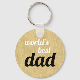 Porte-clés Le meilleur papa chic Script du monde or et noir