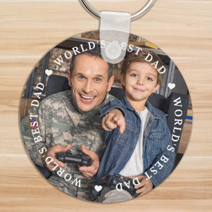 Porte-clés Le meilleur papa du monde Photo du père moderne