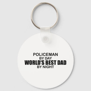 Porte-clés Le meilleur papa du monde - policier