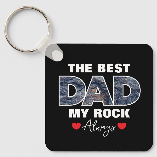 Porte-clés "Le meilleur papa mon rock toujours" Graphique (Recto)