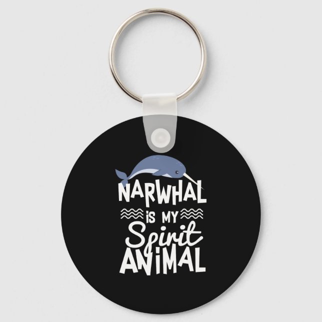 Porte-clés Le mignon Narwhal est mon Esprit Animal Citation P (Recto)