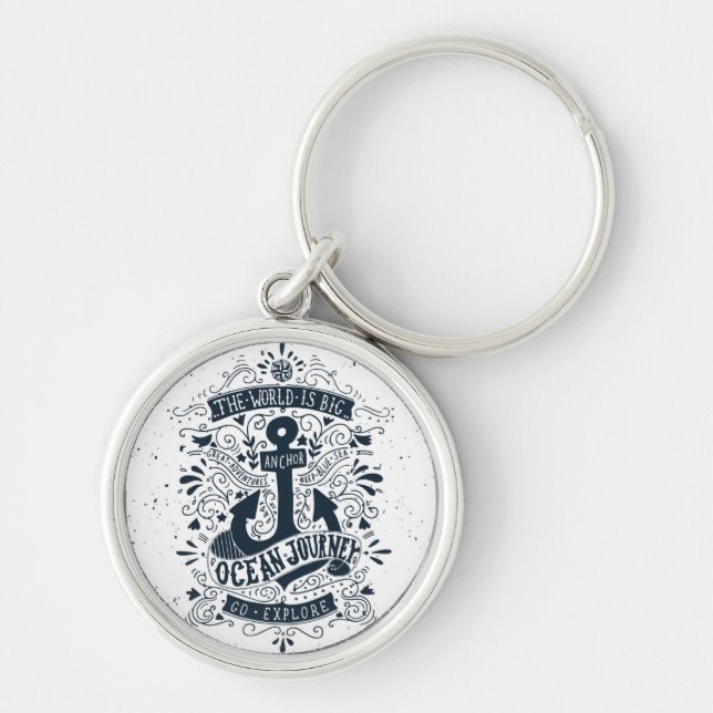 Porte-clés Le monde est grand - allez les explorent (Devant)