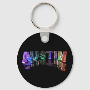 Porte-clés Le nom Austin en lumières 3D