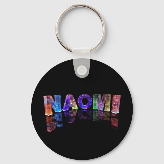 Porte-clés Le nom Naomi en lumières 3D (photo) (Recto)