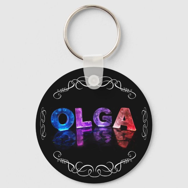 Porte-clés Le nom Olga - Nom en lumières (Photographie) (Recto)