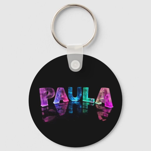 Porte-clés Le nom Paula en lumières 3D (photo) (Recto)