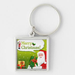 Porte-clés Le père noël avec des cadeaux