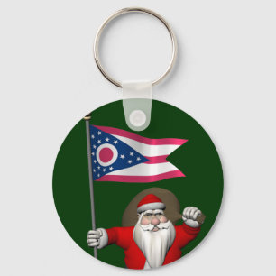 Porte-clés Le Père Noël Avec L'Enseigne De L'Ohio