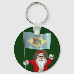 Porte-clés Le Père Noël Avec L'Enseigne Du Delaware