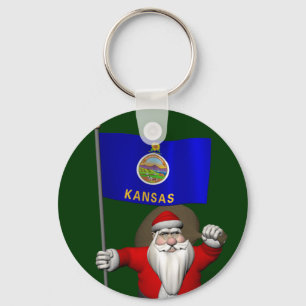 Porte-clés Le Père Noël Avec L'Enseigne Du Kansas