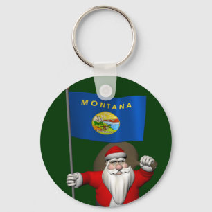 Porte-clés Le Père Noël Avec L'Enseigne Du Montana