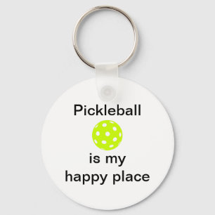 Porte-clés Le Pickleball Est Mon Endroit Heureux