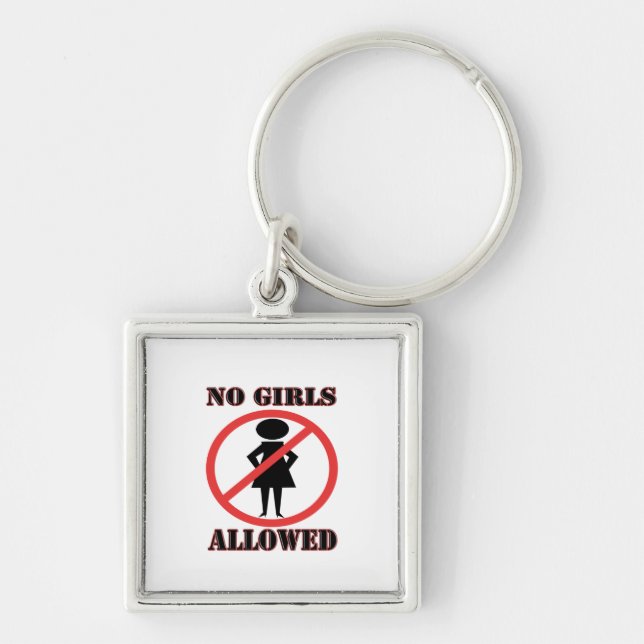 Porte-clés Le pictogramme sans symbole Aucune fille autorisée (Devant)