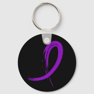 Porte-clés Le ruban pourpre A4 de Cancer pancréatique