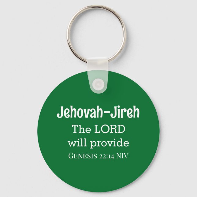 Porte-clés Le Seigneur Fournira La Bible Verse Vert Foncé (Recto)