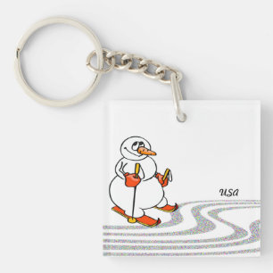 Porte-clés Le skieur de neige -