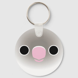 Porte-clés Le visage d'un lovebird masqué bleu pastel