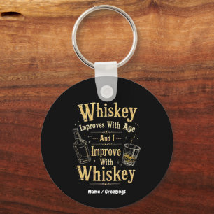 Porte-clés Le Whisky s'améliore avec l'âge, je m'améliore ave
