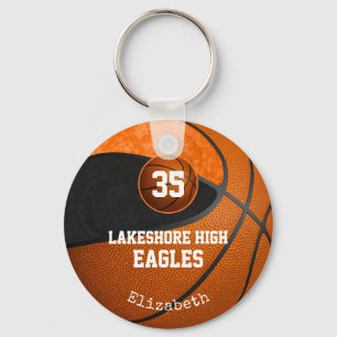 Porte-clés l'école orange noire couleurs l'équipe de basket-b