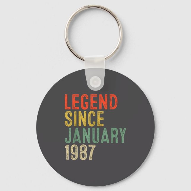 Porte-clés Legend Since January 1987 &# th Birthday &#  Yea (Recto)